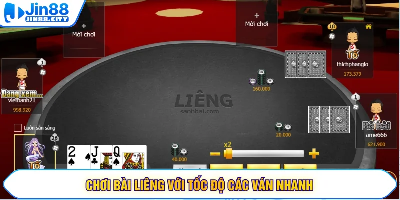 Chơi bài liêng với tốc độ các ván nhanh